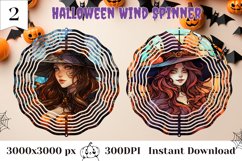 Stained Glass Witch Wind Spinner Designs, Halloween Decor Product Image 1