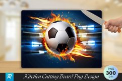 Football With Fire Cutting Board Sublimation Design Product Image 1