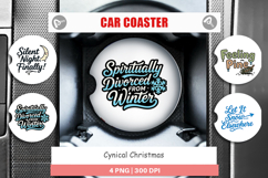 Cynical Christmas Phrases Car Coaster Product Image 1