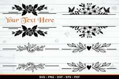 Floral Flowers Wreath Split Monogram SVG Cut Files Product Image 1