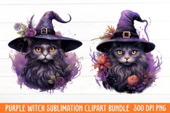 Purple Witch Sublimation Clipart Product Image 1