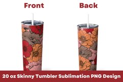 Flowers Pattern 20 oz Tumbler Sublimation PNG Product Image 1