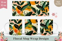 Floral Mug Wrap Design, Colorful Mug Sublimation PNG Product Image 1