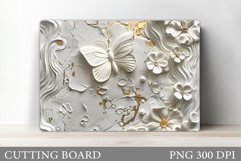 Butterfly Cutting Board. Flowers Cutting Board Design Product Image 1