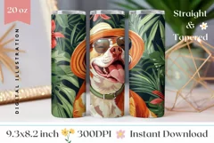 Tropical Tumbler Wrap, Staffordshire Bull Terrier Tumbler Product Image 1