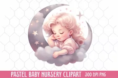 Pastel Baby Nursery Clipart, Baby Nursery Clipart Product Image 1