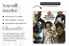 Horrific Halloween clipart, halloween png, zombie Product Image 2