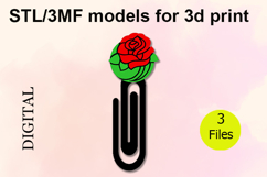Paper Clips, Rose STL/3MF files for 3D Printing Product Image 1