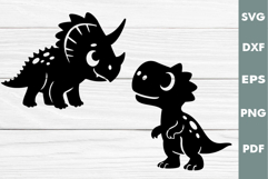 Baby Dinosaur SVG Design|Laser cut, Cricut, Silhouette Product Image 2