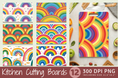 Summer Rainbow Cutting Boards sublimation Designs Product Image 1