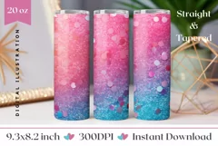 Glitter Tumbler Design, Ombre Tumbler Sublimation Design PNG Product Image 1