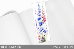 Flowers Bookmark Sublimation. Wildflowers Bookmark Design Product Image 1