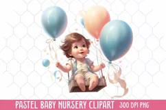 Pastel Baby Nursery Clipart, Baby Nursery Clipart Product Image 1