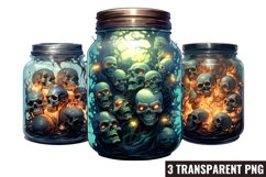Halloween In Jar Watercolor Clipart, Halloween View Product Image 1