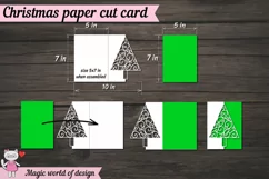 Christmas tree Card svg, Paper Cut templates SVG, Laser cut Product Image 3