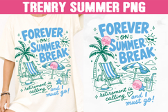 Forever On Summer Break PNG, Preppy Summer Sublimation Product Image 1