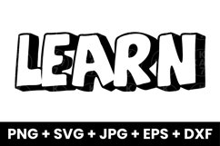 Learn Motivational Inspiring Learning Word SVG Product Image 1