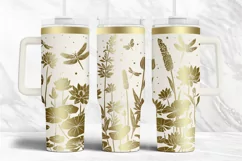 40oz Tumbler laser svg Dragonflies and Water Lilies wrap Product Image 2