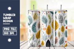 Abstract Shapes And Leaves Tumbler Wrap Sublimation Product Image 1
