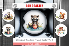 Woodland Friends Easter Car Coaster Product Image 1