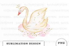 Watercolor Swan Princess png Product Image 1