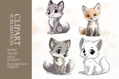 Cute fox clipart sublimation png Product Image 1