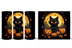 Cute Black Cat Tumbler Design. Cute Halloween Tumbler Product Image 2