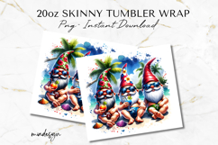 Summer Gnomes 20oz Tumbler Wrap PNG File, Sublimation Design Product Image 4