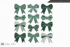 Decorative Green Bow Set For Sublimation PNG Product Image 1