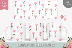 Pink Tulips Mug Wrap, Flowers Mug PNG, Cute Mug Product Image 1