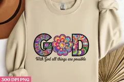 GOD with God all thing PNG, Christian Jesus Sublimation PN Product Image 2