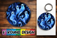 3D Stained Glass Halloween Round Design Sublimation Product Image 1