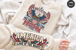 Patriotic Eagle Front Sleeve PNG, America Front Sleeve Shirt Product Image 1