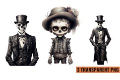 Watercolor Vintage Creepy Halloween sublimation , PNG Product Image 1