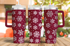 Tumbler laser svg| 40oz Tumbler Christmas Snowflakes wrap Product Image 2