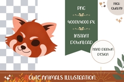 Red Panda Illustration, Red Panda PNG, Funny Animals Print Product Image 1