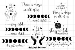 Floral moon svg bundle, Mystical svg, Moon phases svg Product Image 2