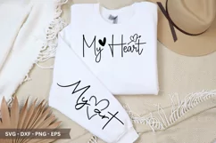 My Heart SVG - Mother's Day Sleeve T shirt Design Product Image 1
