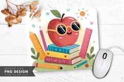 Whimsical Apple Sunglasses and Educational Mouse Pad PNG Product Image 1