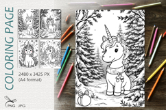 Christmas unicorn|Coloring page Product Image 1