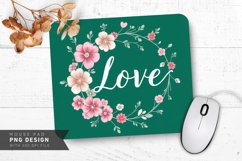 Floral Heart Wreath Mouse Pad PNG Design Product Image 1