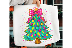 Colorful Coquette Pink Christmas Tree Merry and Bright Png Product Image 2