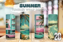 Summer Tumbler Sublimation, Tropical Tumbler Wrap Designs Product Image 1