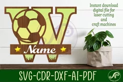 Football or Soccer Capital Monogram Letter W SVG Product Image 1