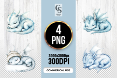 Cute Baby Dragon Clipart Sublimation PNG Product Image 1