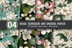 Beige Terrazzo Art Digital Paper Product Image 1