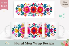 Floral Mug Wrap, Colorful Mug Design, Floral Print Product Image 1