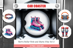 Retro Roller Rink Skate Car Coaster Product Image 1