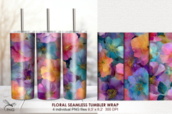 Floral seamless tumbler wrap - 4 Variations Product Image 1