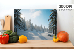 Winter Christmas Wonderland Cutting Board PNG Sublimation Product Image 1